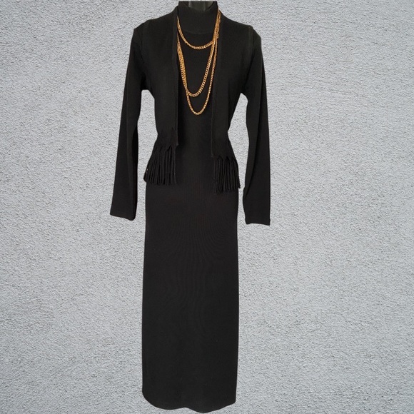 Vintage MAGGY LONDON knit dress and vest size small-medium - Picture 3 of 4